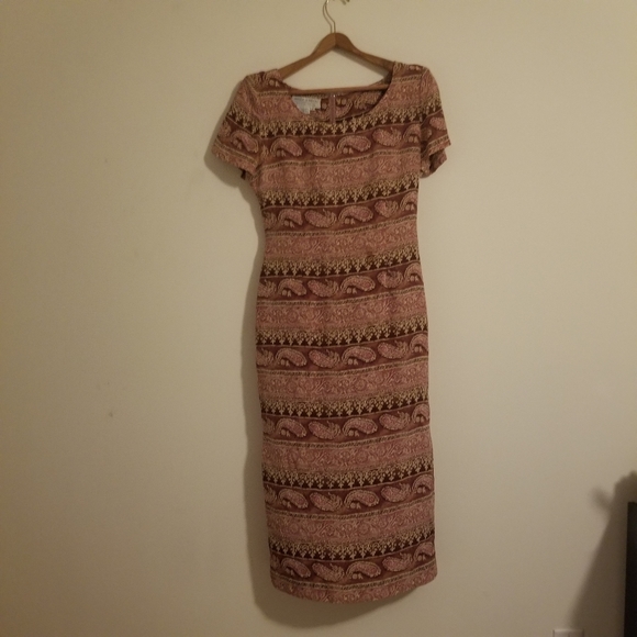 Maggy London Dresses & Skirts - Vintage Maggy London by Kenneth Nolan 100% Silk Midi Paisley Purple Dress